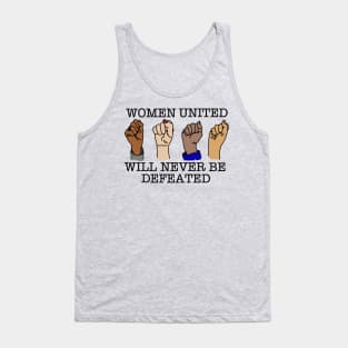 WOMEN UNITED WILL NEVER BE DEFEATED Tank Top